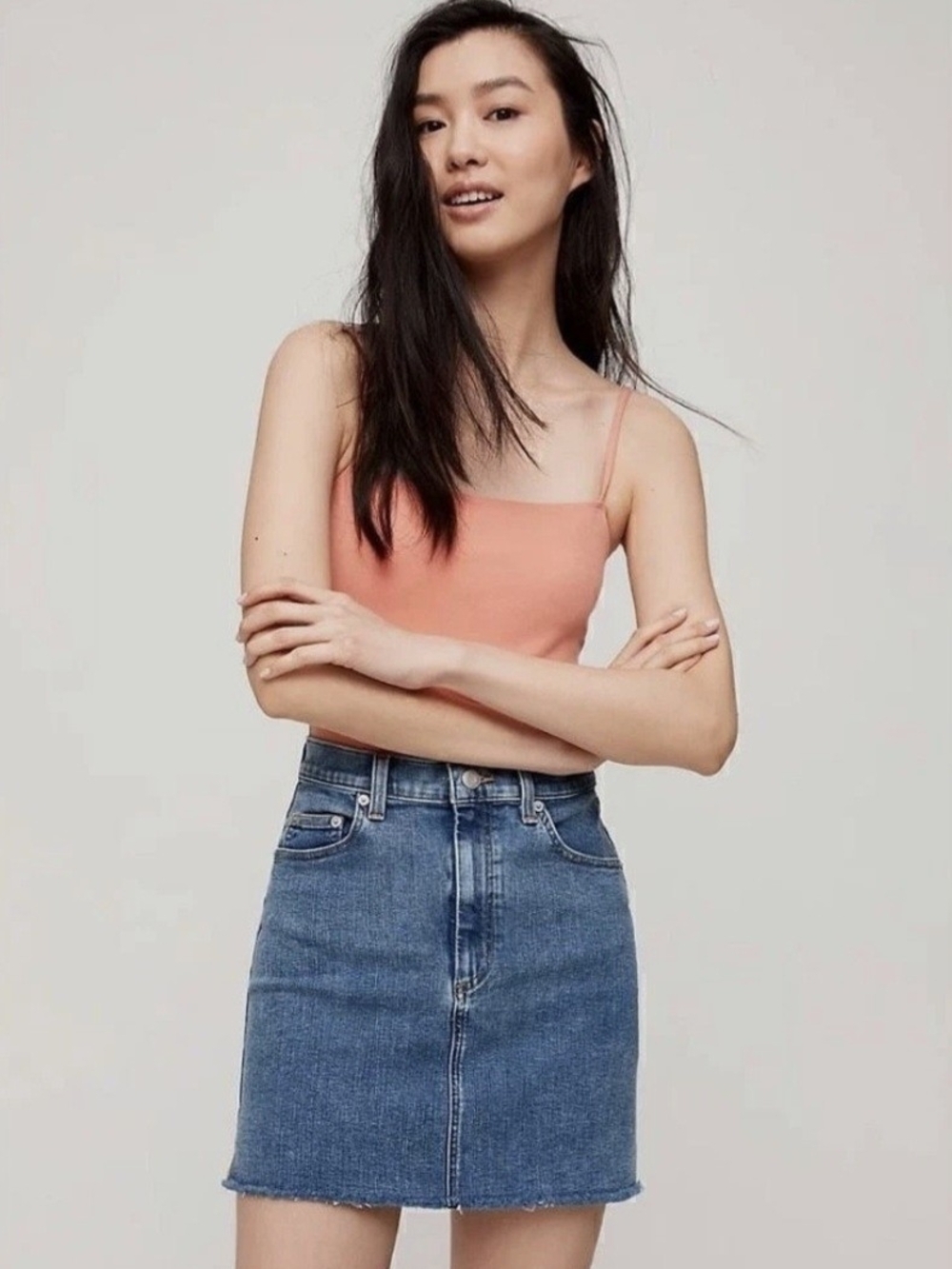 ARITZIA Wilfred Free Jean Cut Off Mini Skirt